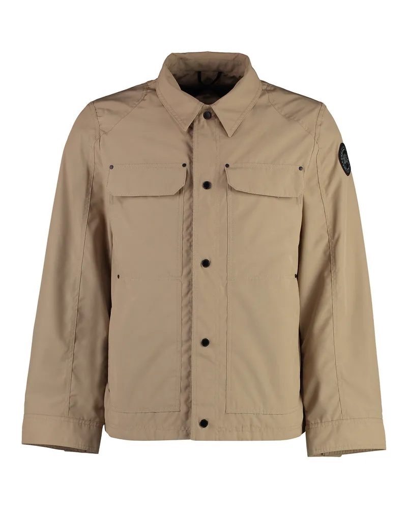 Canada Goose Men's Burnaby Techno Fabric Jacket Beige Cotton Raincoats Coat Beige