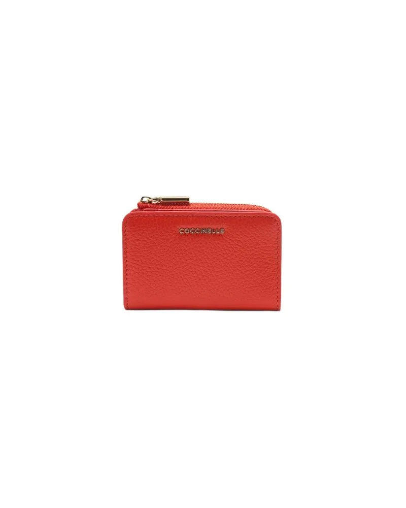 Coccinelle Soft Bovine Leather Card Case — Red Red