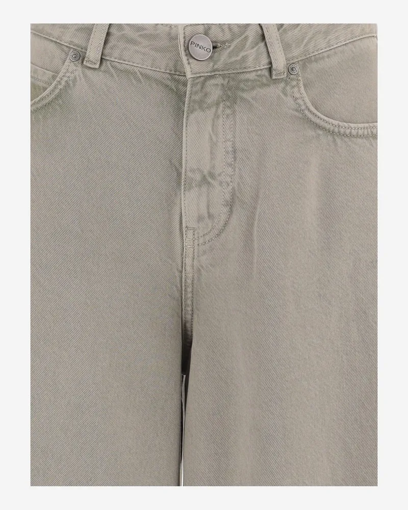 Pinko Women's Jeans Burkina Cotton Blend Beige Lyocell Trousers Beige