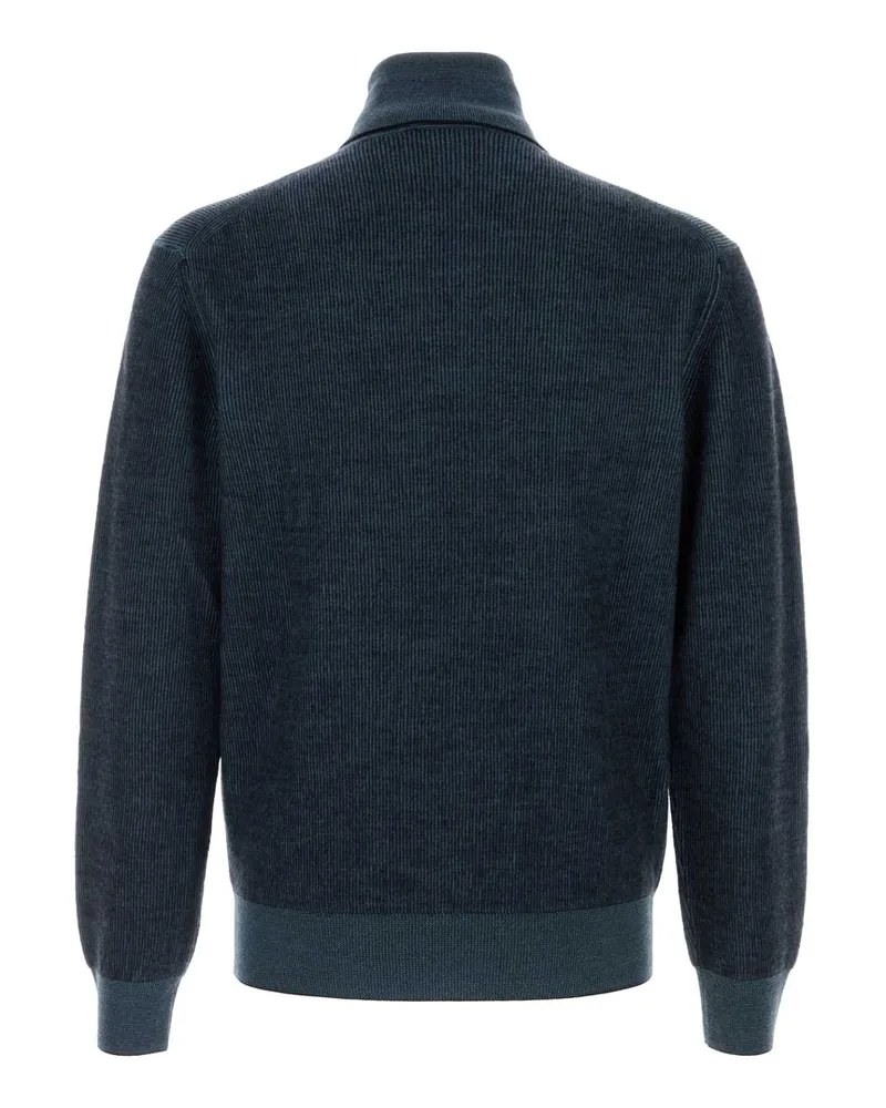 Brioni Cashmere-Wool Turtleneck Sweater — Navy Navy