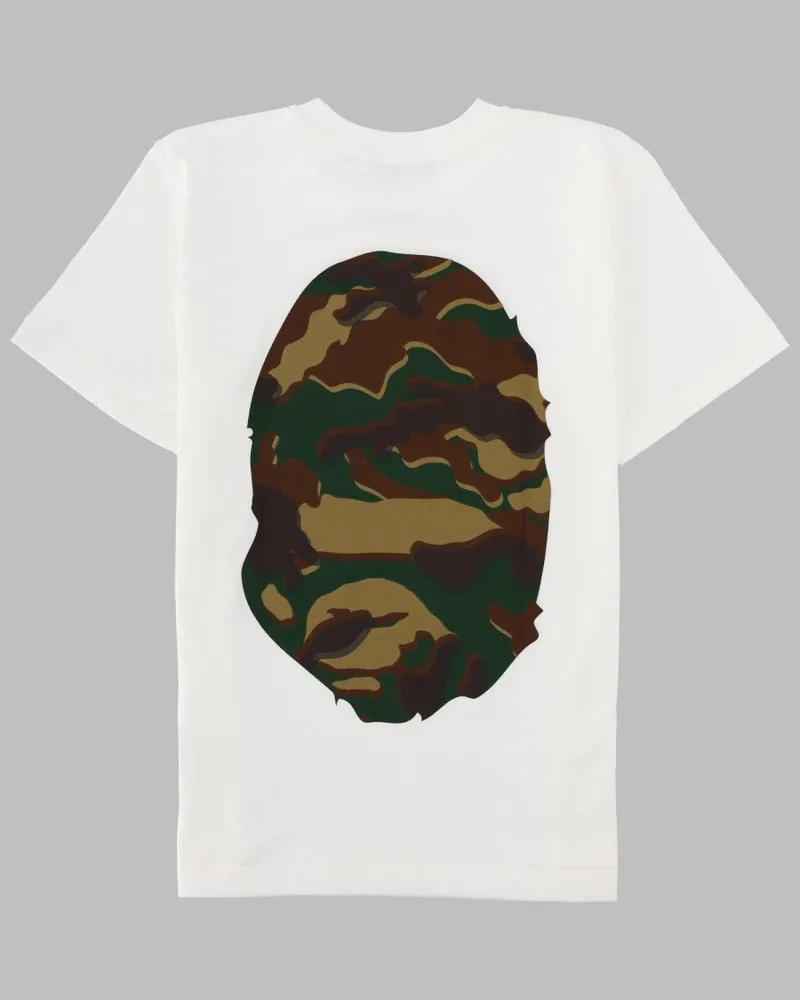 BAPE Big Ape Logo Camouflage T-Shirt — White White