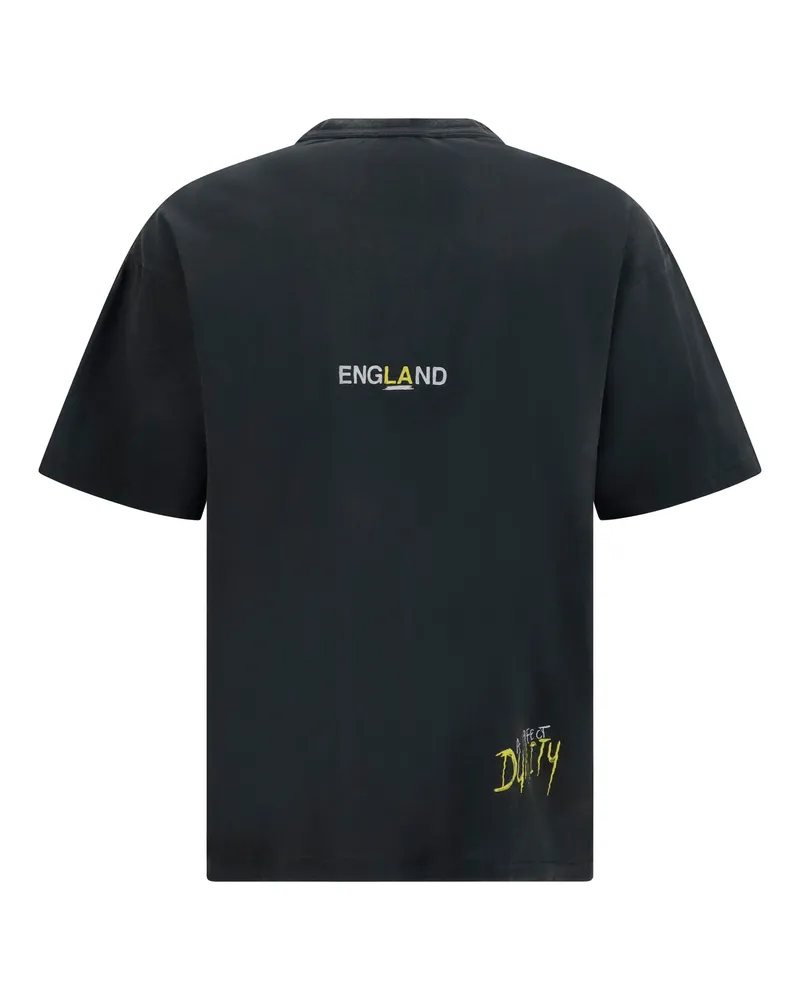 REPRESENT Men's Enemy T-Shirt Washed Black Cotton T-Shirts And Polos Black