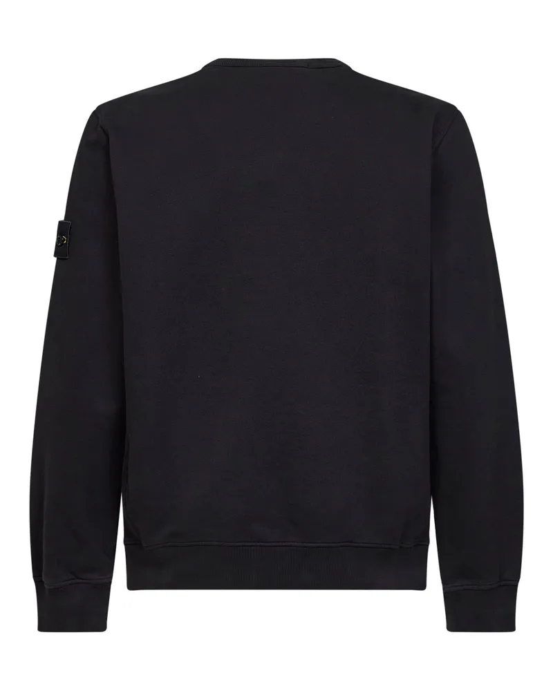 Stone Island Men's Crewneck Sweatshirt Organic Cotton Black Sweatshirts Sweater Black