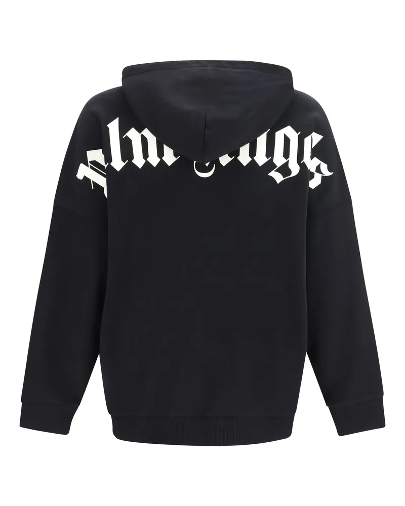 Palm Angels Men's Classic Logo Over Hoodie Black-Off White Cotton Sweatshirts Sweater Black