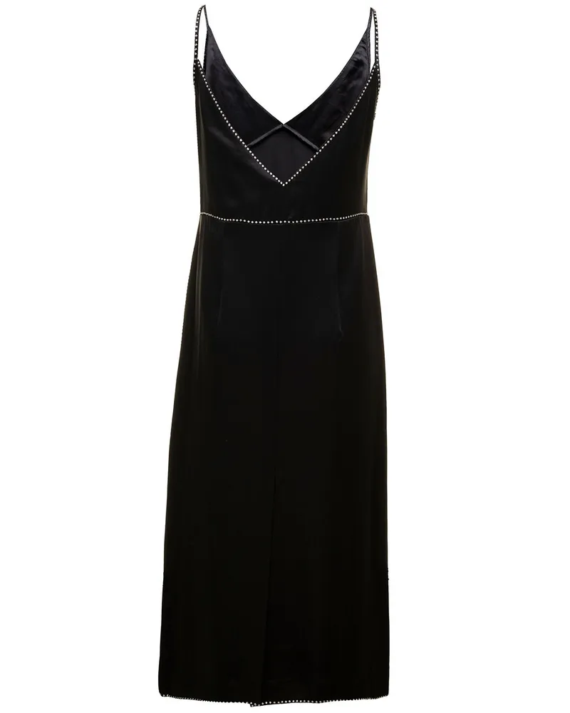 Dries van Noten Women's Black Slip Dress With Sequin Embellishment Acrylic Black
