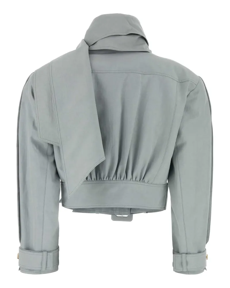 Chloé Women's Light Grey Linen Blend Jacket Stormgrey Giubbini Gray