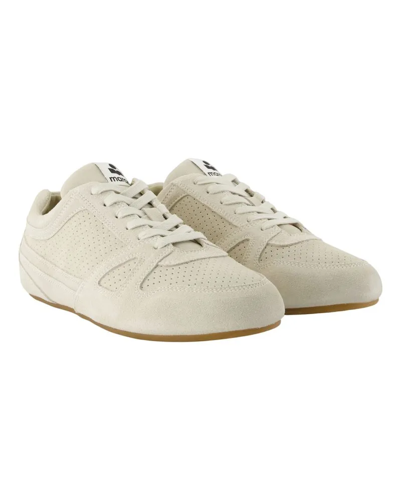 Isabel Marant Men's Sennyh Low Trainers -  Leather White Calfskin Shoes Sneakers White