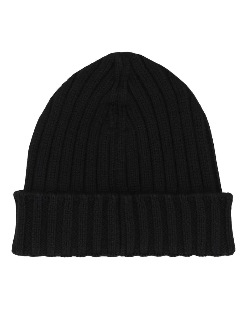 C.P. Company Men's Ribbed Wool Hat Black Black
