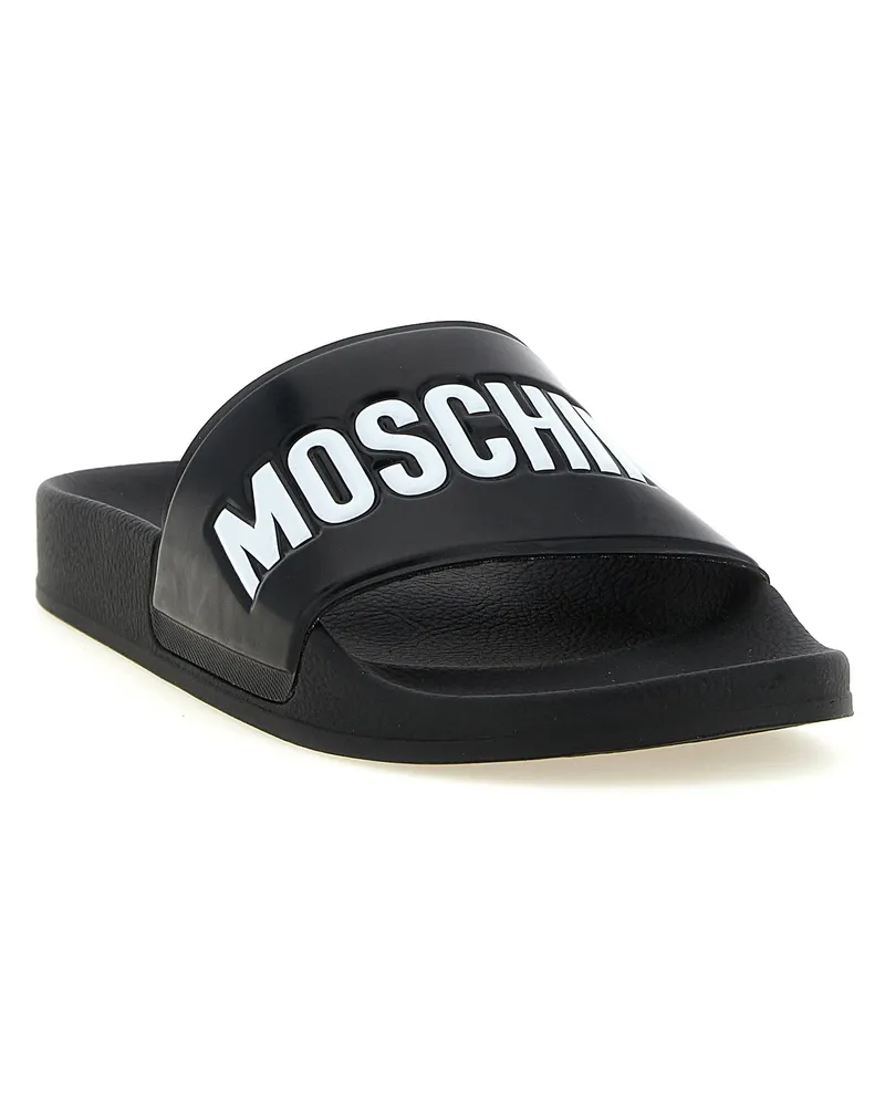 Moschino Pool Slide — Black Black
