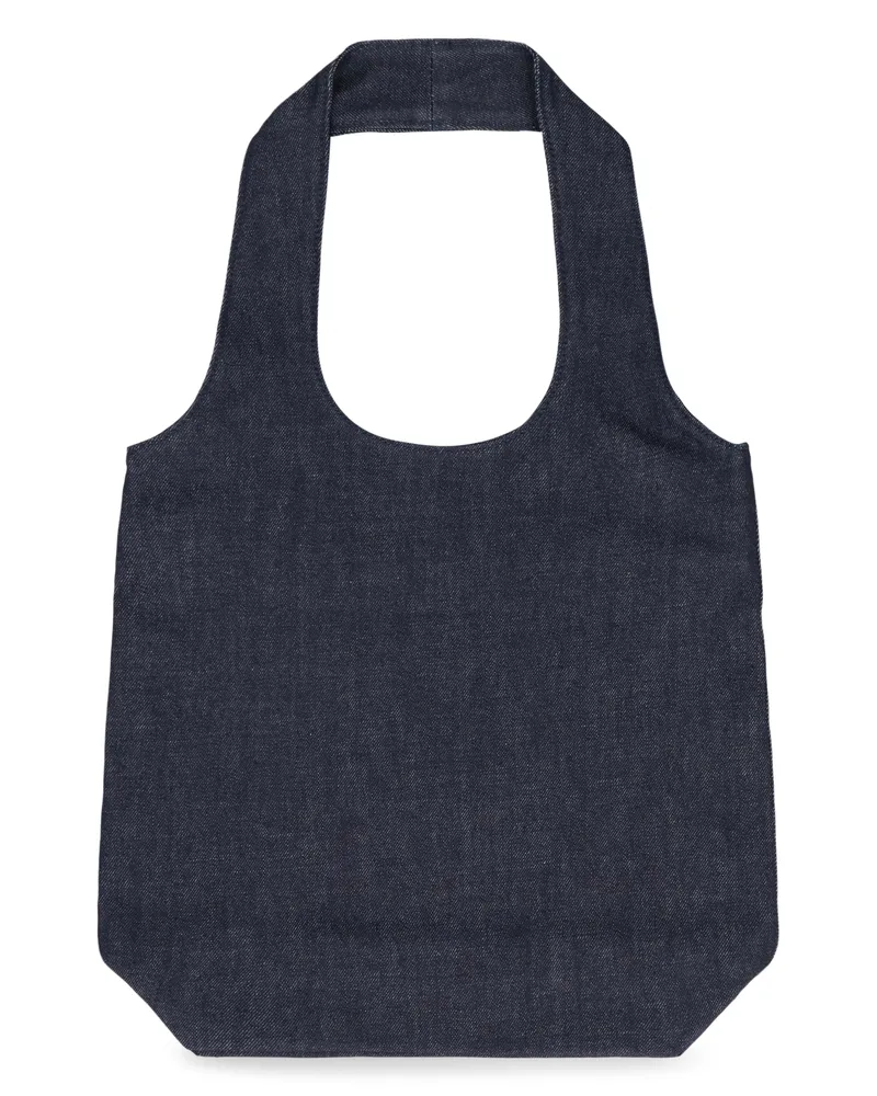 A.P.C. Women's Mini Tote Bag Ninon Indigo Denim Cotton Indigo