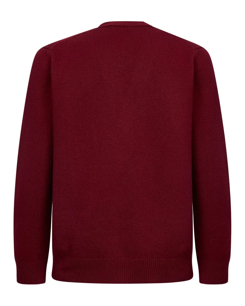 Gucci Men's Burgundy Wool And Cashmere Embroidered Cardigan Cardigans Sweater Burgundy