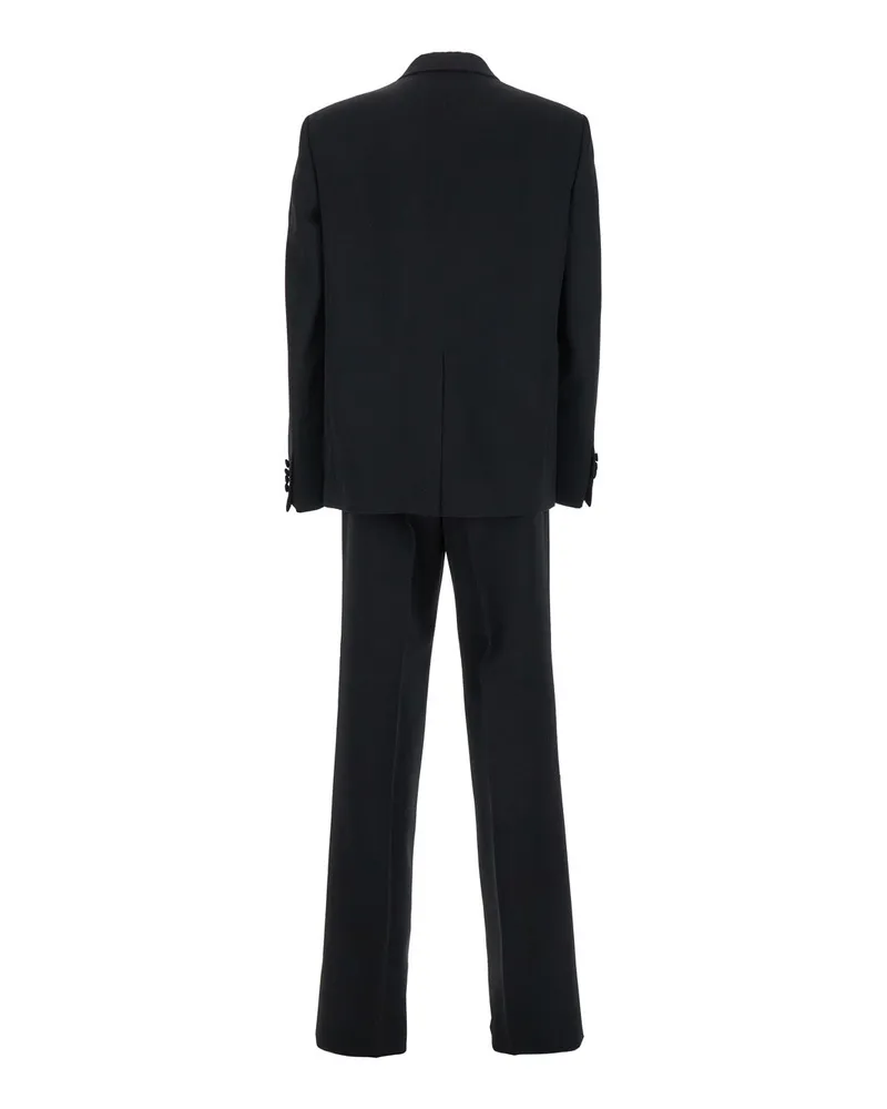 Gucci Men's Black Double-Breasted Suit With G Detail Wool Suits Black