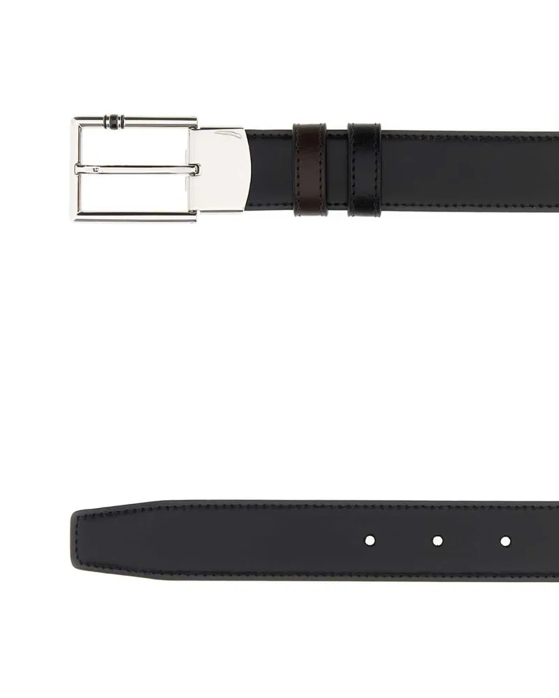 Montblanc Men's Black Leather Reversible Belt 000 Cinture Black