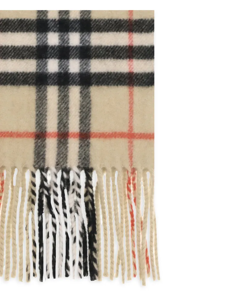 Burberry Men's Thin Cashmere Check Scarf Sand Scarfs Beige