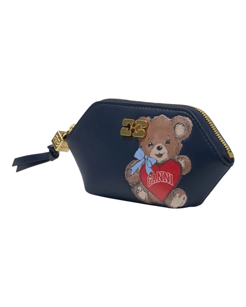 Ganni Women's Bear Coin Purse -  Leather Black Lambskin Accessories Coin-Purse Black