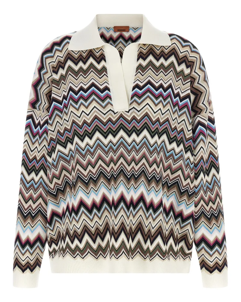 Missoni Multicolor Zigzag Knit Sweater — Multicolor Multicolor