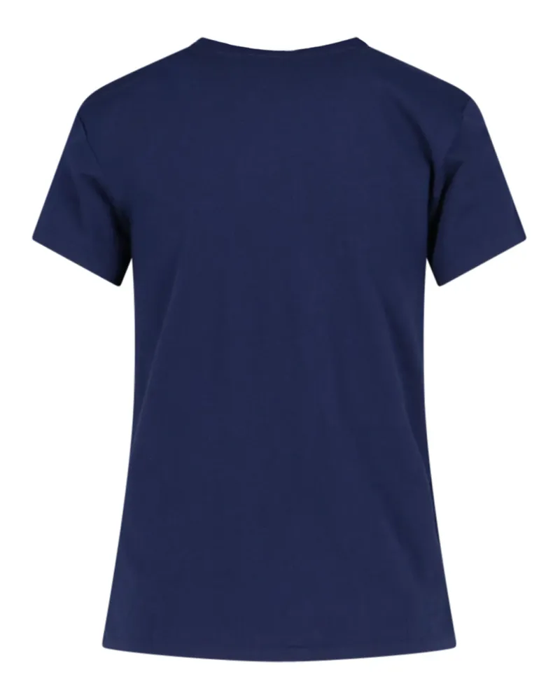 Ralph Lauren Women's Logo-Embroidered Jersey T-Shirt Navy Cotton Navy