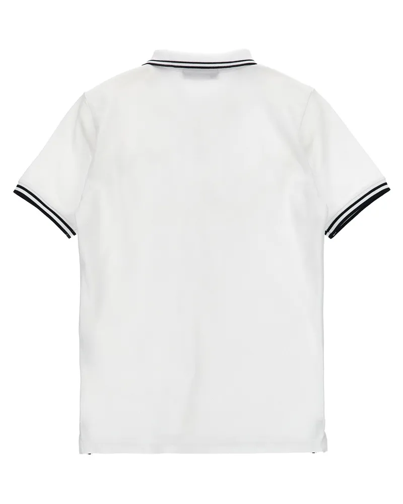 Stone Island Compass Logo Piqué Polo Shirt — White White