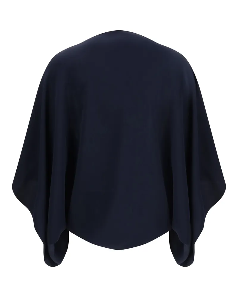 P.A.R.O.S.H. Women's Draped Mid-Length Sweatshirt Blu Polyester Sweatshirts Sweater Navy