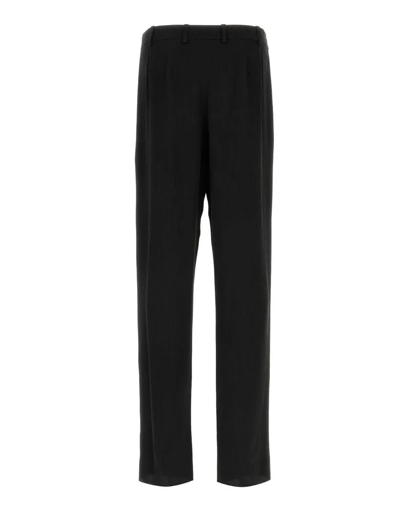 Saint Laurent Men's Droit Trousers Black Silk Black