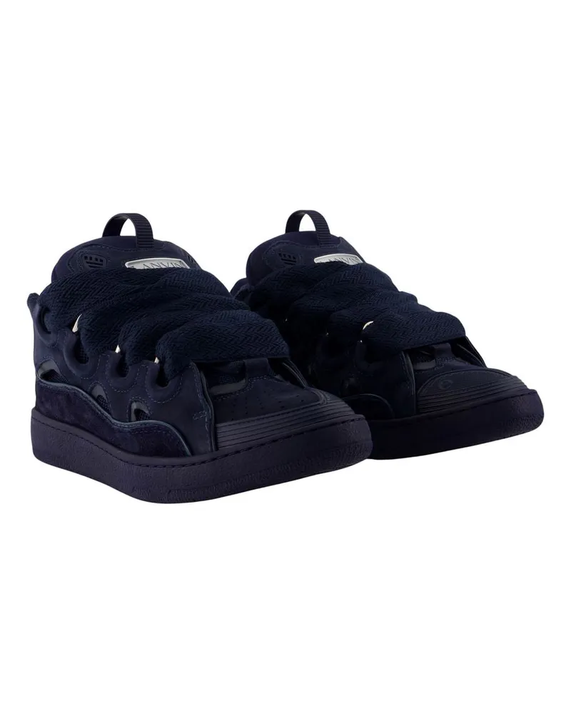 Lanvin Men's Curb Sneaker Navy Calfskin Navy