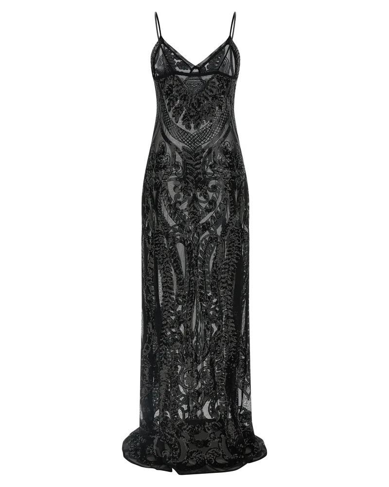 Norma Kamali Women's Black Polyester Long Dress Black