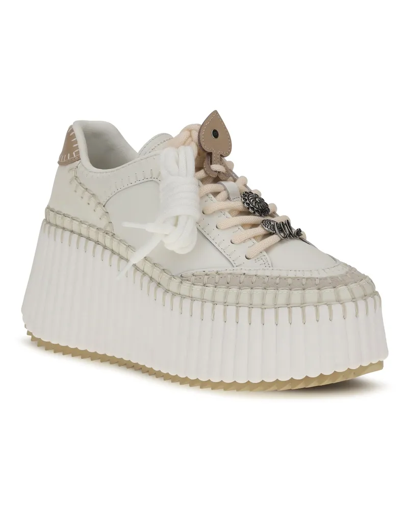 Chloé Women's Nama Platform Sneakers Lovely White White