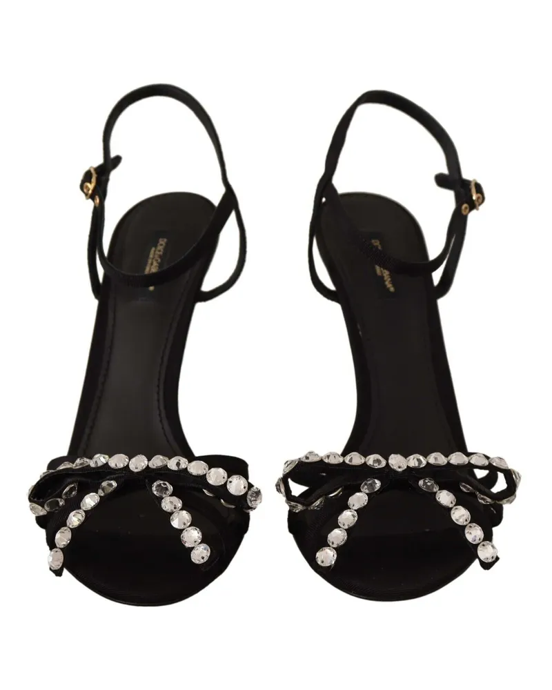 Dolce & Gabbana Crystal-Embellished Ankle Strap Sandal — Black Black
