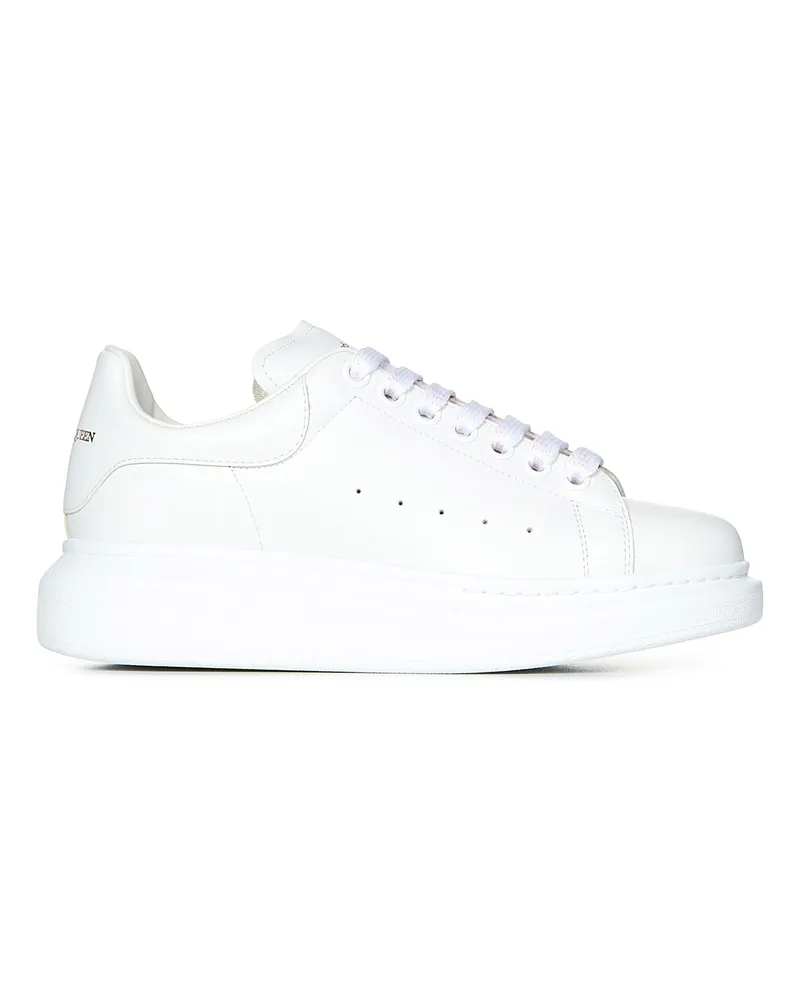 Alexander McQueen Women's Sneakers Oversize White Calf Leather Trainers White