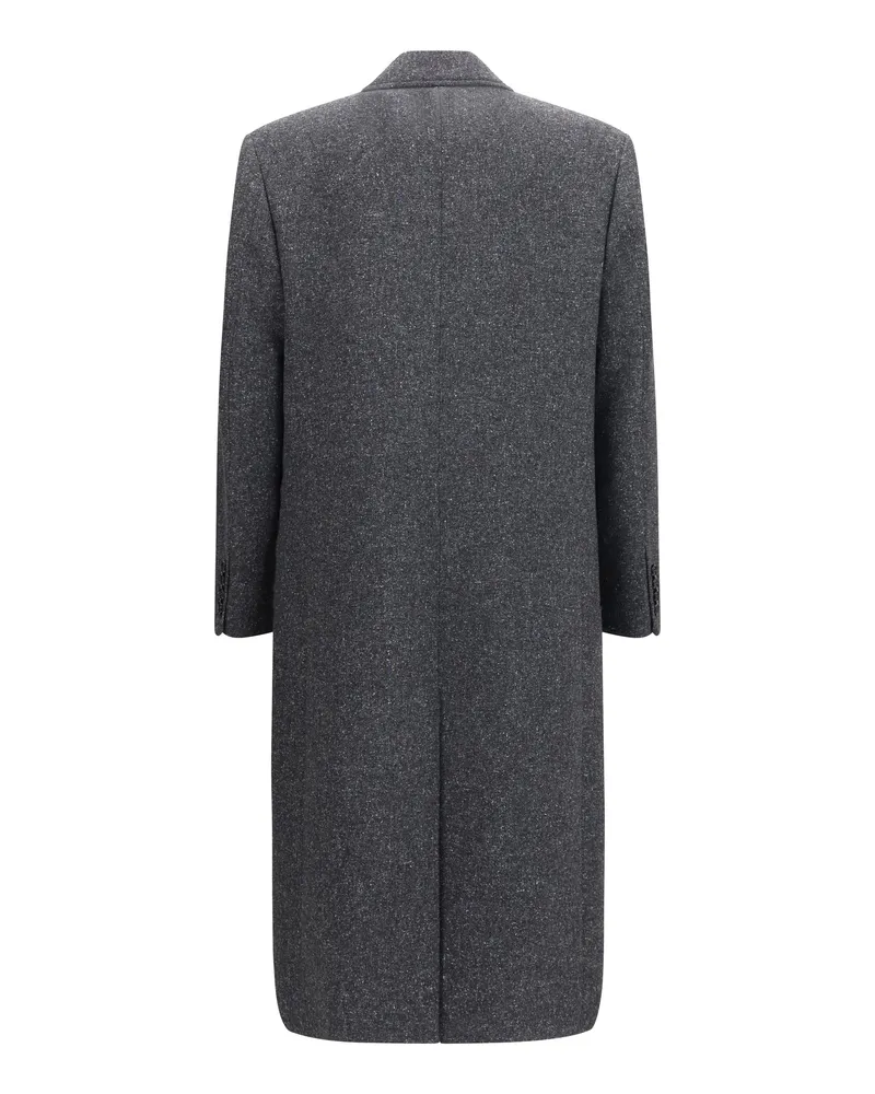 Valentino Garavani Men's Long Single-Breasted Coat Grigio Melange-Bianco-Azzurro-Beige Melange/bianco/azzurro/beige Gray
