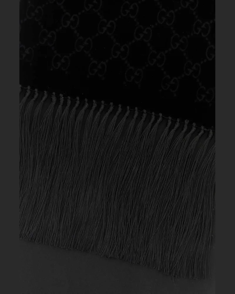 Gucci Men's Black Velvet Scarf Sciarpe E Foulard Scarfs Black
