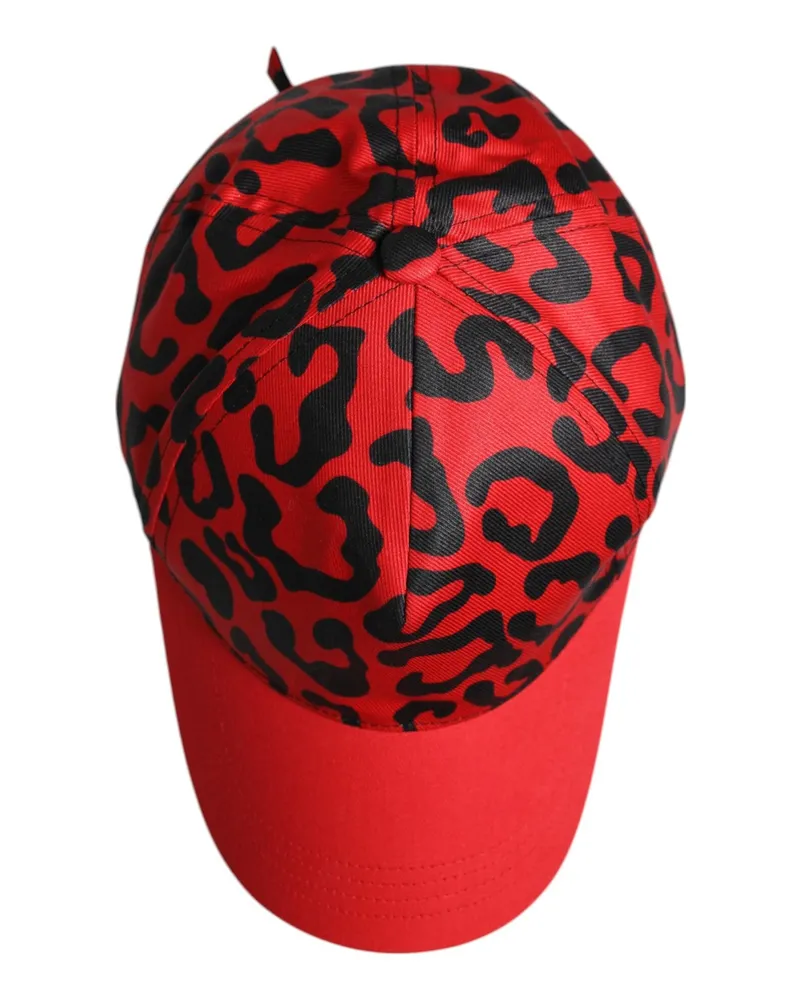 Dolce & Gabbana Red Cotton 6 Panels Women Baseball Cap Black And Accessory Red