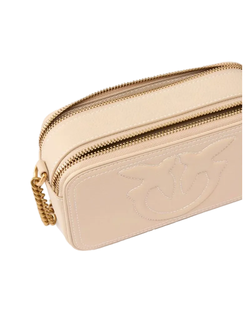 Pinko Women's Crossbody Bag Beige Grigio Sheep Leather - Crossbody-Bags Beige