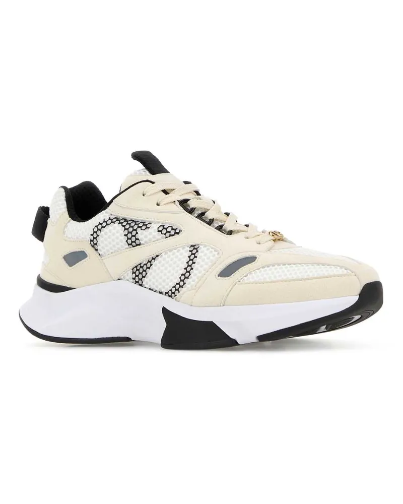 Valentino Garavani Women's Multicolor Mesh And Suede Demivee Sneakers Biabiagrigiocnerobianconene Beige