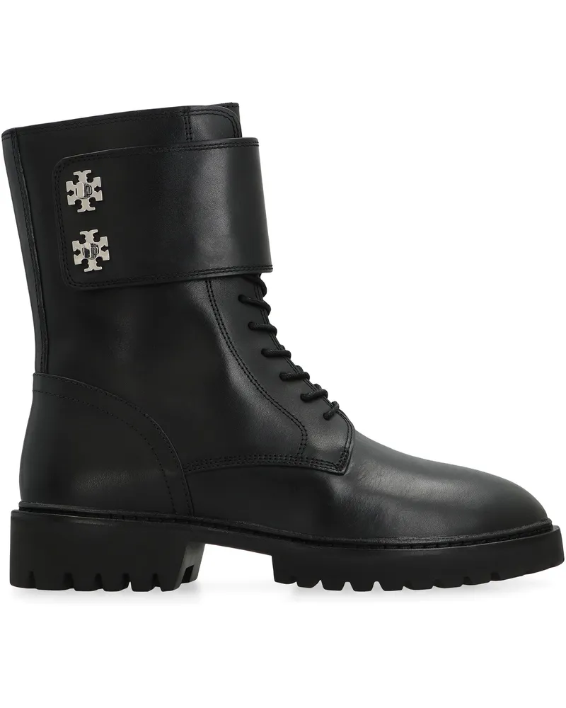 Tory Burch Women's Ankle Boots Turnlock Black Leather Black