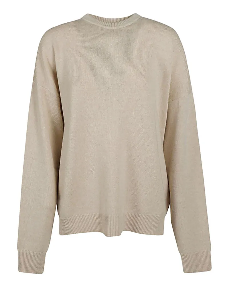 Balenciaga Wool Blend Crewneck Sweater — Beige Beige
