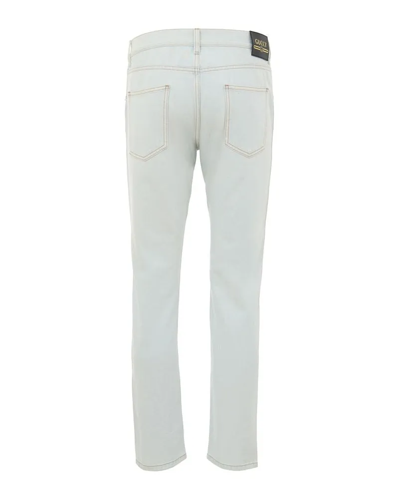 Gucci Men's Blue Cotton Relaxed Fit Jeans Clothing Blue