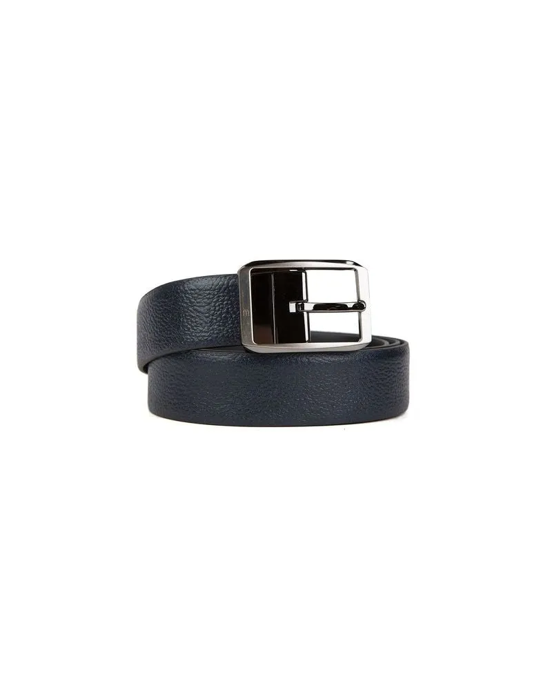MOMO DESIGN Men's Belt Blue Genuine Leather Accessories Black