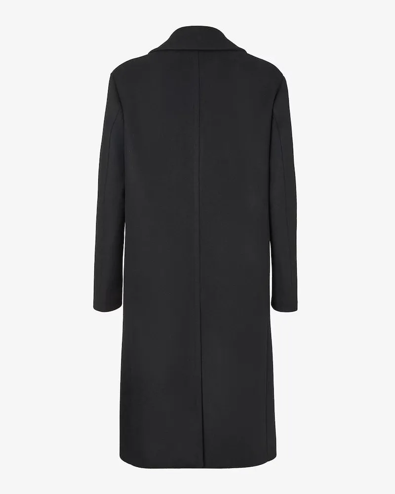 Fendi Double-Breasted Wool Coat — Black Black