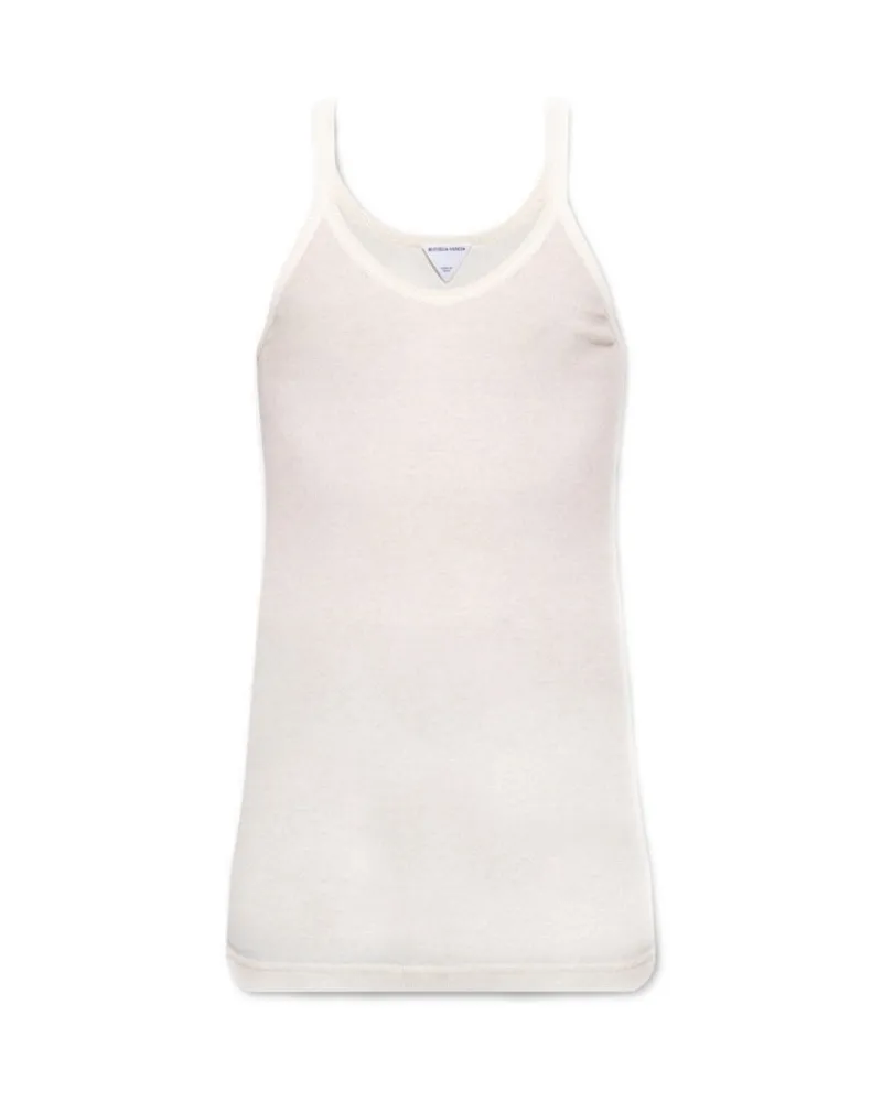 Bottega Veneta Ribbed Cotton Tank Top — White White