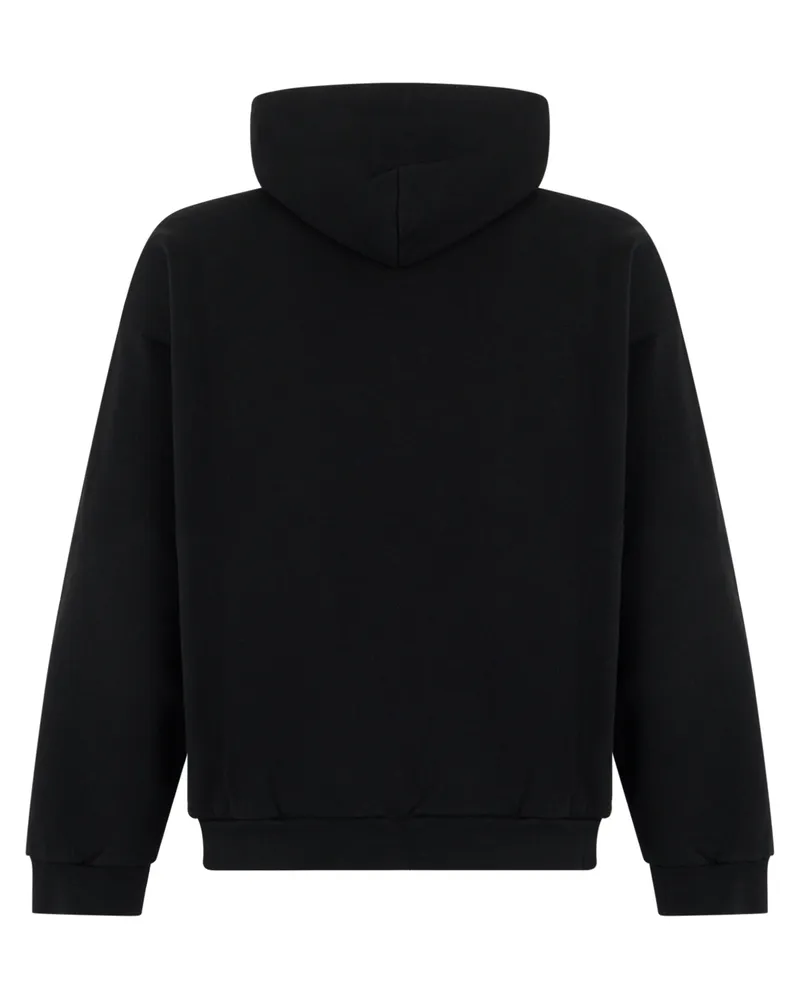 Balenciaga Women Zip Hoodie Black Cotton Sweatshirts Sweater Black