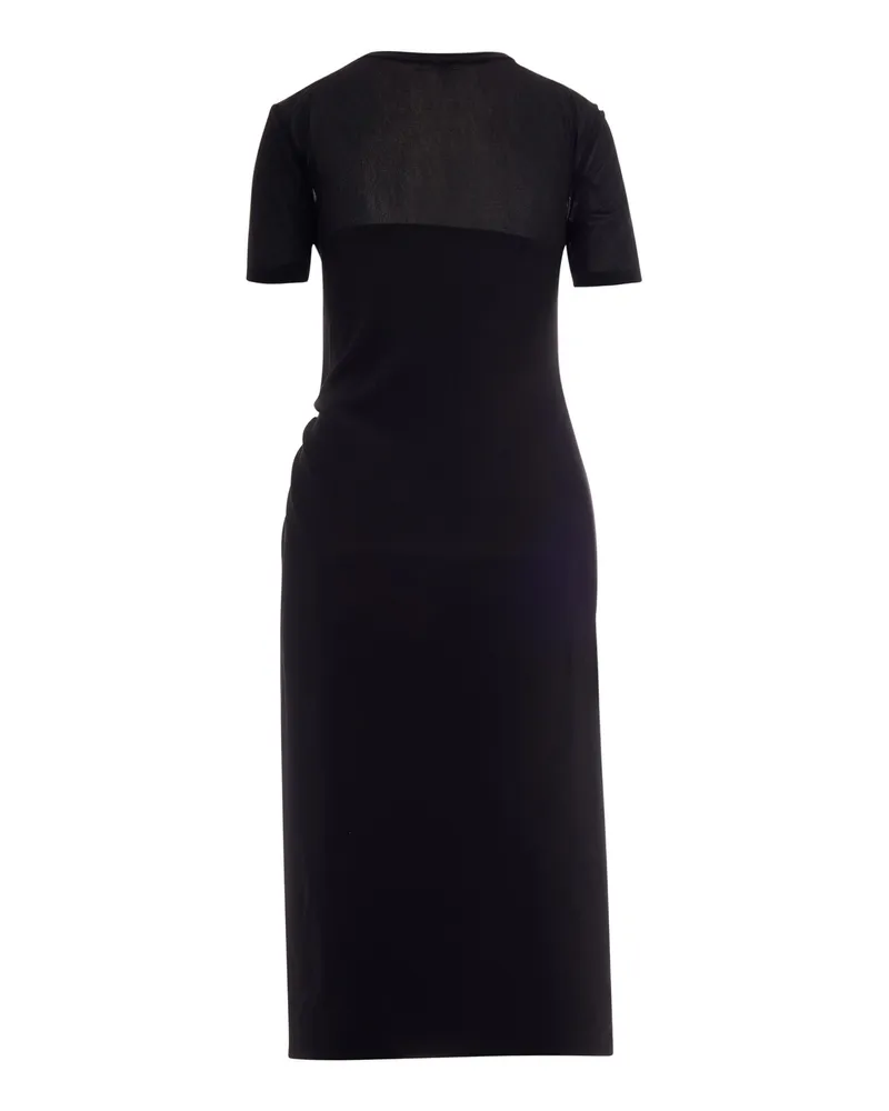 Patrizia Pepe Women's Midi Dress Arricciato Twill Black Polyester Evening Suits Black