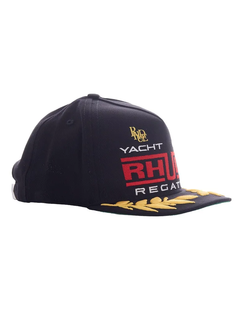 RHUDE Men's Baseball Cap Regatta Club Black-White-Red Hat Black/white/red Black