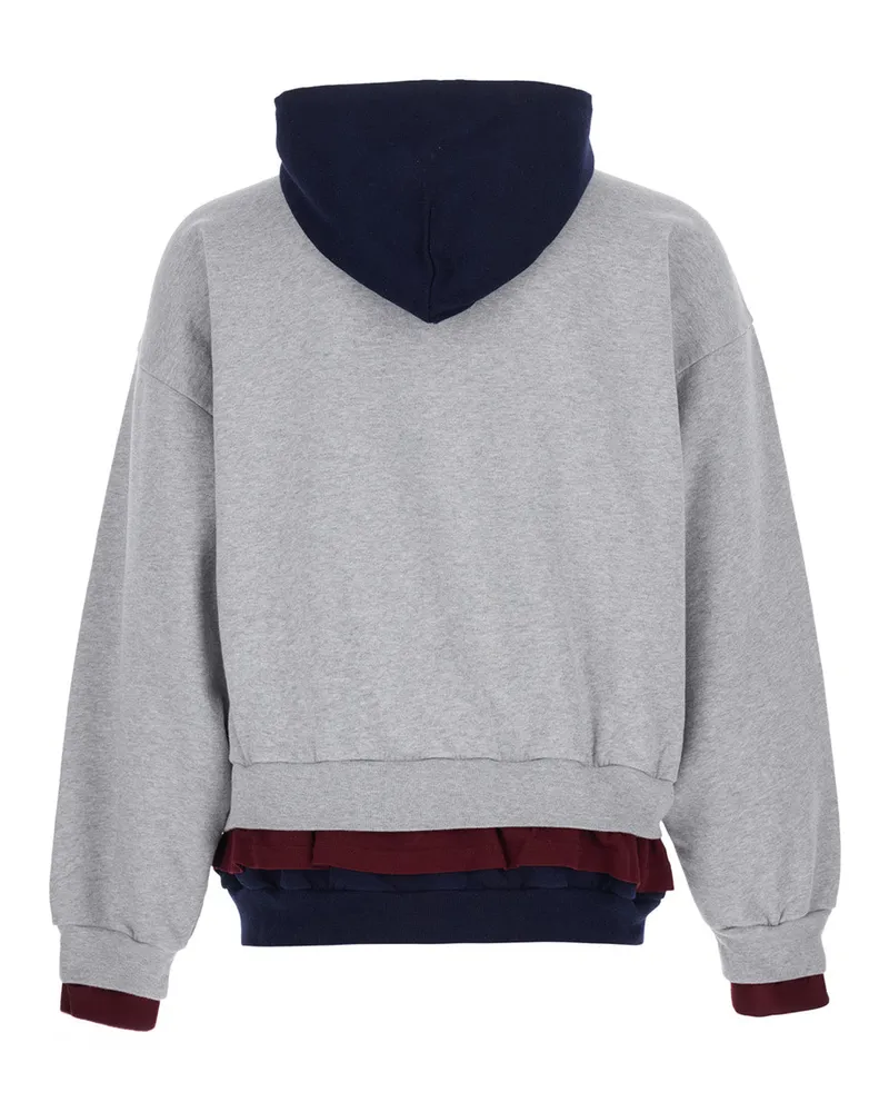 Balenciaga Men's Hoodie Grey Cotton Blend Sweatshirts Sweater Gray