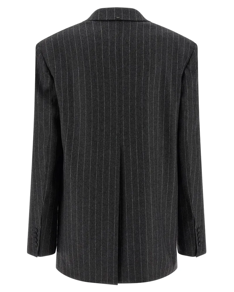 SPORTMAX Women's Gray Virgin Wool Blazer Clothing Gray