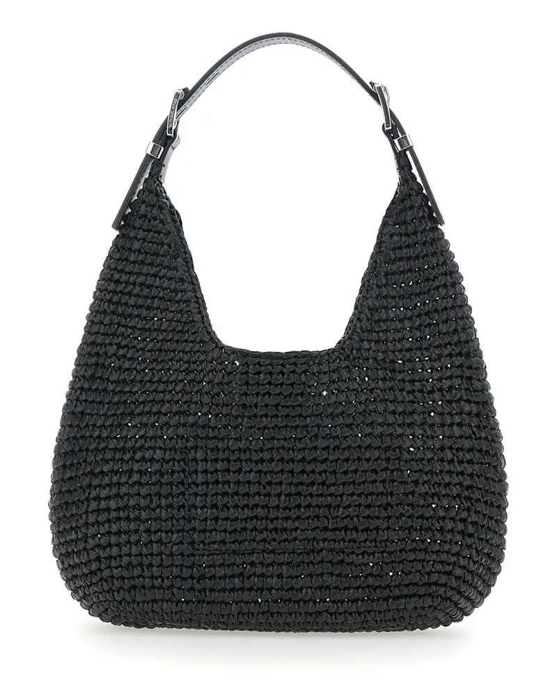 Michael Kors Women's Small Shoulder Bag Nolita Black Raffia Polypropylene Black