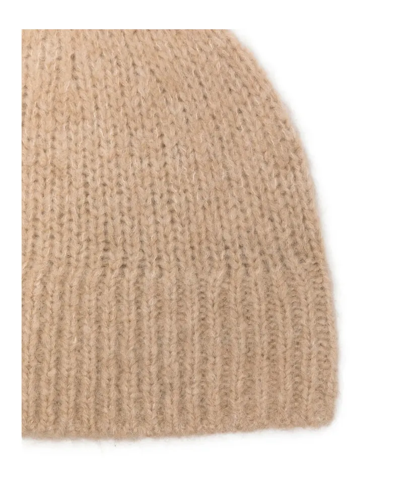 Dries van Noten 4709 Ribbed Knit Alpaca-Merino Blend Beanie — Beige Beige