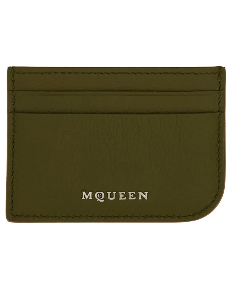 Alexander McQueen Calf Leather Card Case — Green Green