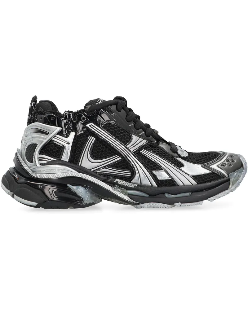 Balenciaga Men's Sneakers Runner Black Polyurethane Trainers Black