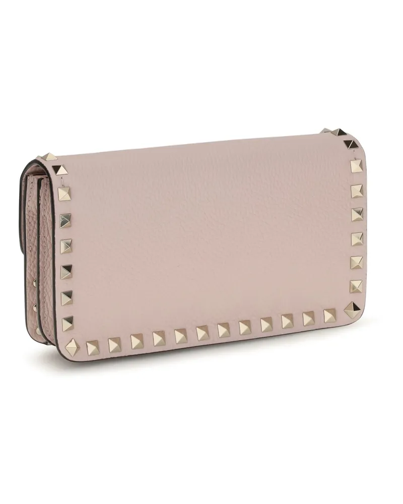 Valentino Garavani Women's Chain Wallet Rockstud Rose Quartz Calf Leather & Purses Pink